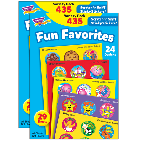TREND ENTERPRISES Fun Favorites Stinky Stickers® Variety Pack, 435 Per Pack, PK2 T6491